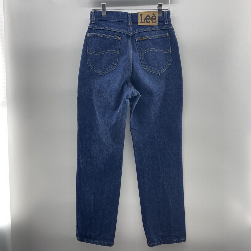 Vtg Lee Jrs Size 9P Petite 26 Jeans 80s Tapered Leg High Rise Rigid Denim Riders - Picture 5 of 16